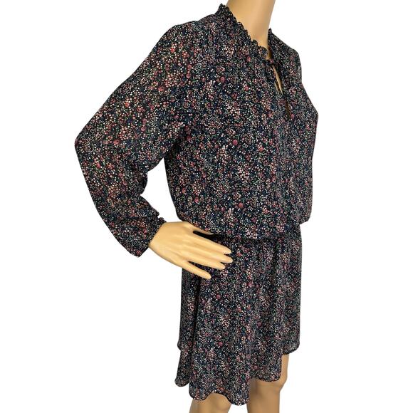 2/$30 J. Crew Mercantile Smocked Tie-Front Dress Floral Blouson Long Sleeve Sz S - Picture 3 of 13